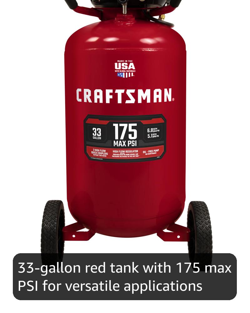 Amazon.com: CRAFTSMAN 33 Gallon Air Compressor, 175 Max PSI